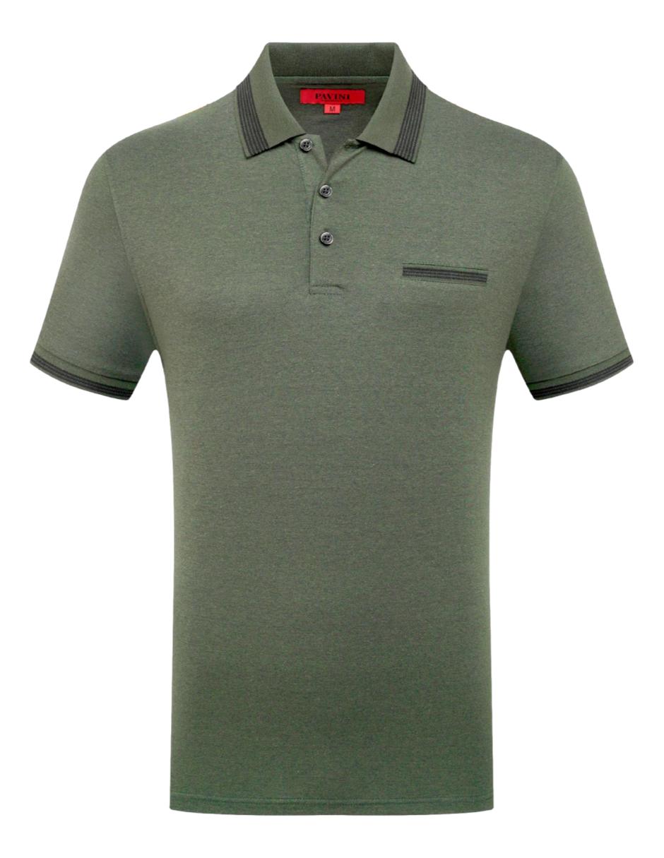 Playera Para Hombre Marca Pavini P-3041 Olive