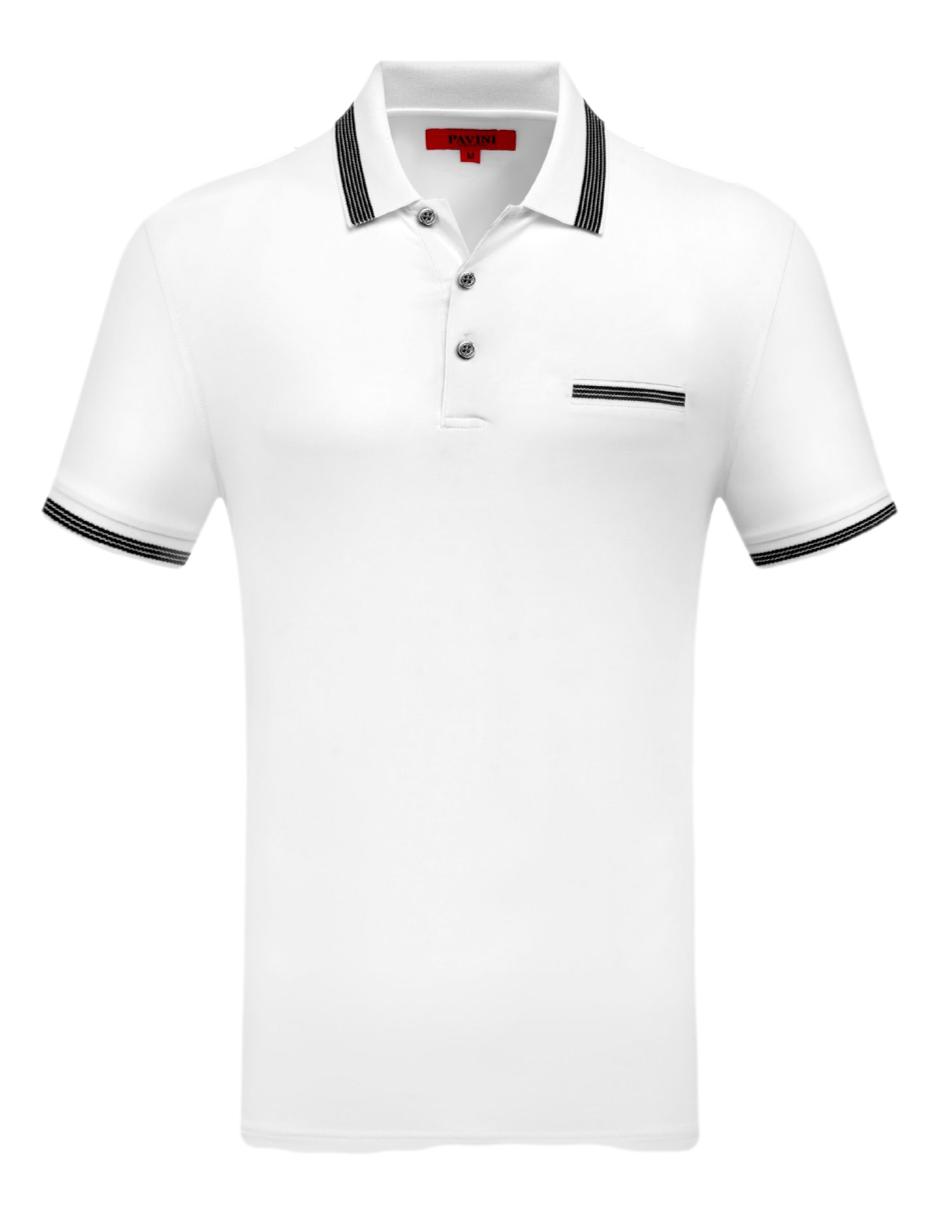 Playera Para Hombre Marca Pavini P-3041 White