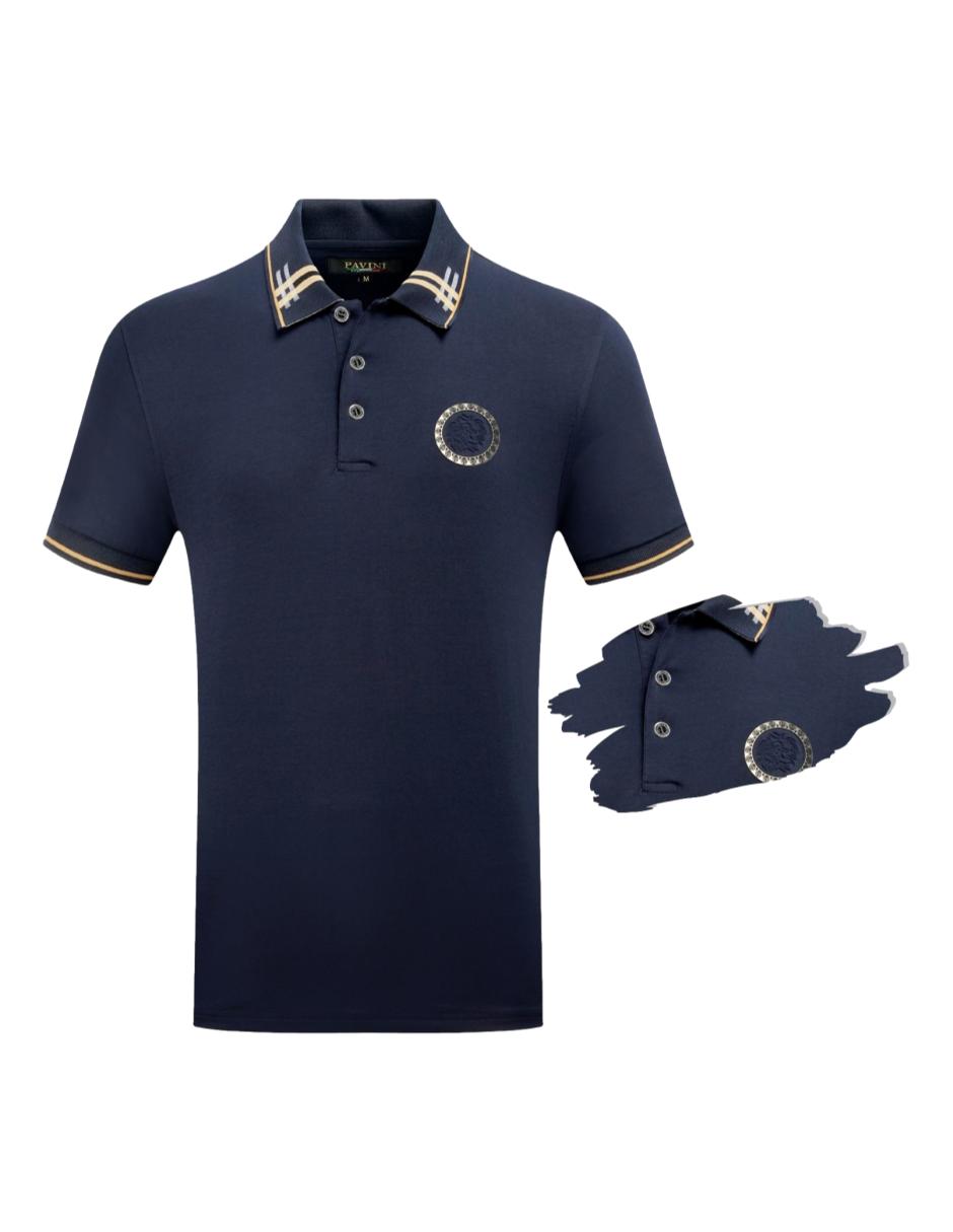 Playera Para Hombre Marca Pavini P-3049 Navy