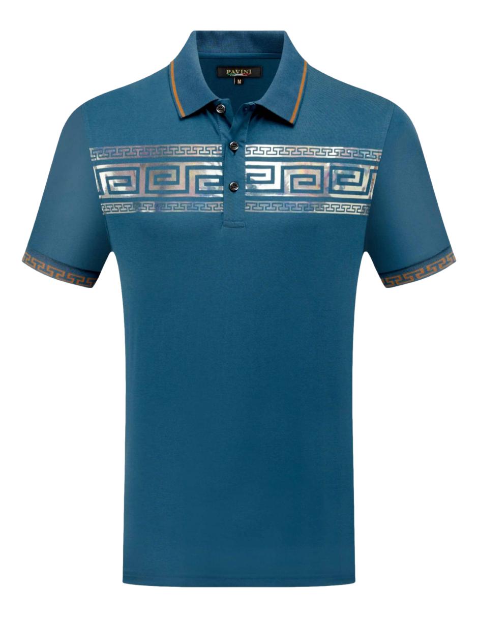 Playera Para Hombre Marca Pavini P-3071-TEAL