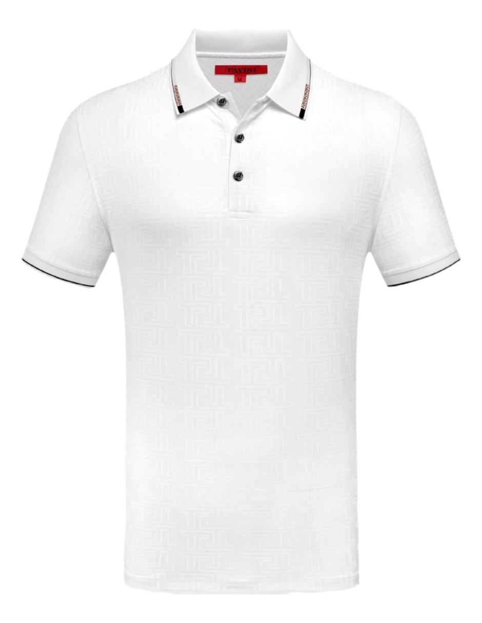 Playera Para Hombre Marca Pavini P-3086 White