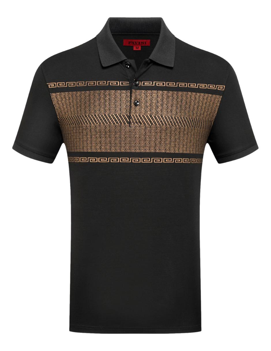 Playera Para Hombre Marca Pavini P-3114-BLACK