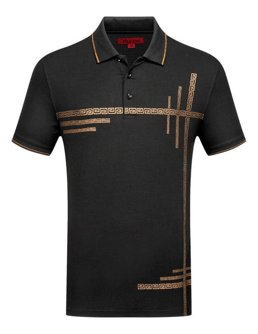 Playera Para Hombre Marca Pavini P-3118-BLACK