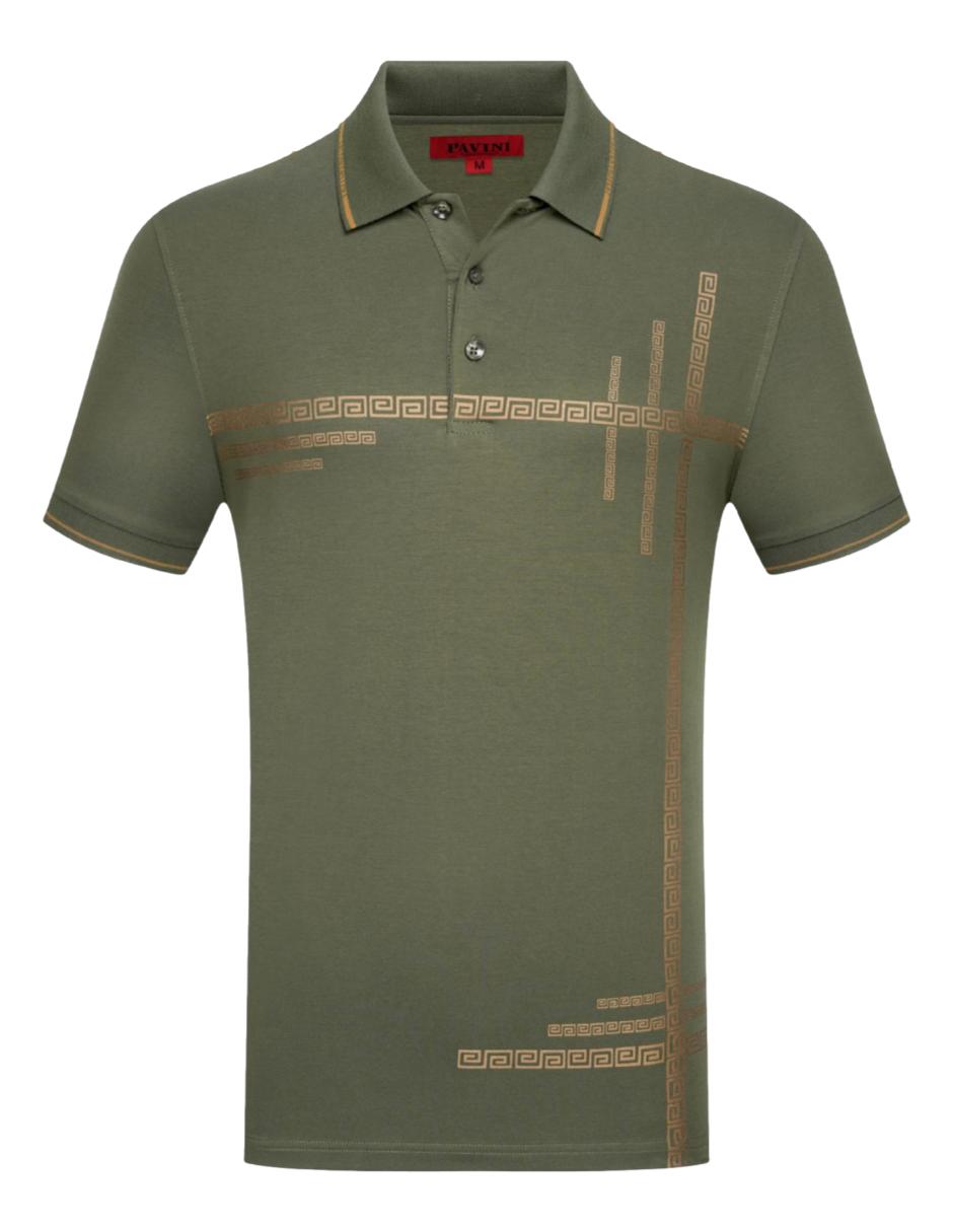 Playera Para Hombre Marca Pavini P-3118-OLIVE