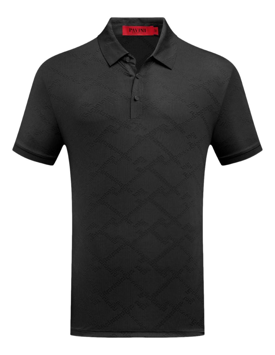 Playera Para Hombre Marca Pavini P-3169 Black