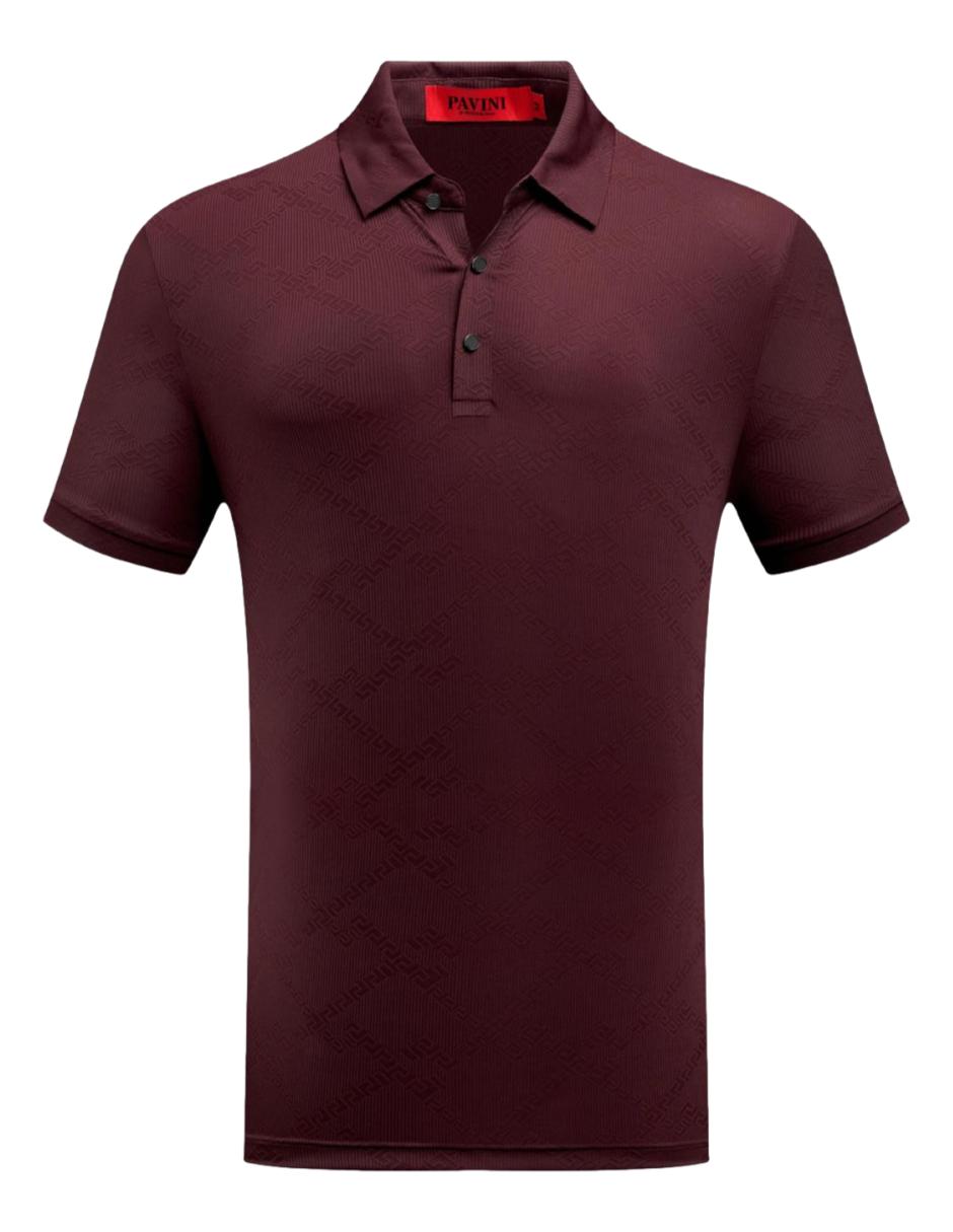 Playera Para Hombre Marca Pavini P-3169 Burgundy