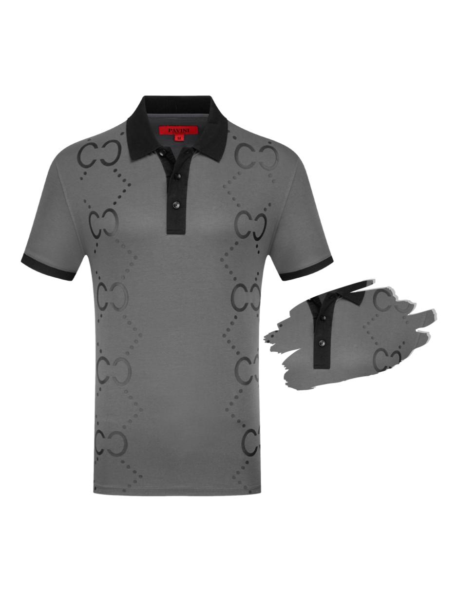 Playera Para Hombre Marca Pavini P-5301 Grey