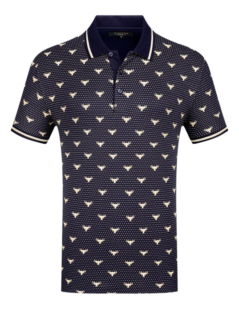 Playera Para Hombre Marca Pavini P-5302 Navy