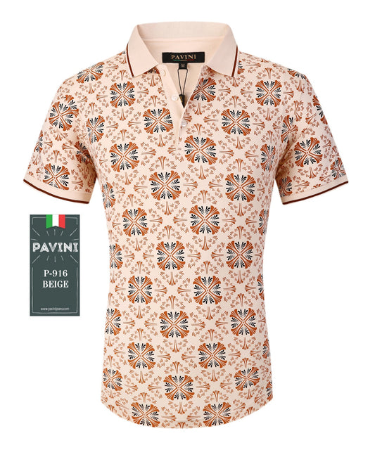 Playera Para Hombre Marca Pavini P-916 Beige