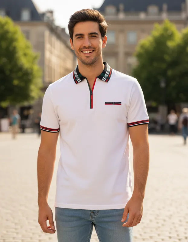 Playera para Hombre Marca Pavini Pt-989 White