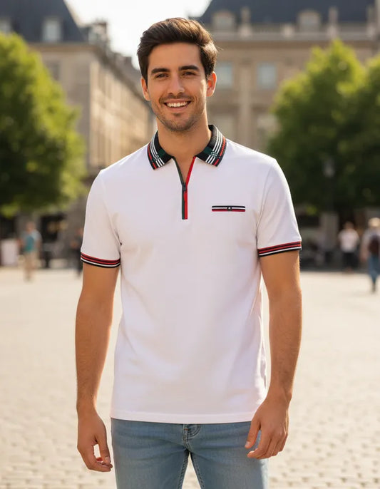 Playera para Hombre Marca Pavini Pt-989 White