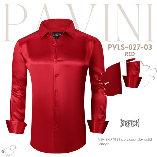 Camisa para Hombre Marca Pavini color Rojo Estilo PVLS027-03