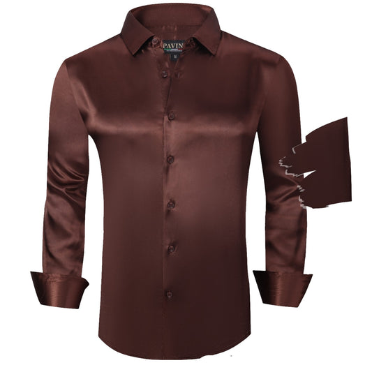 Camisa para Hombre Marca Pavini PVLS027-05 Cafe