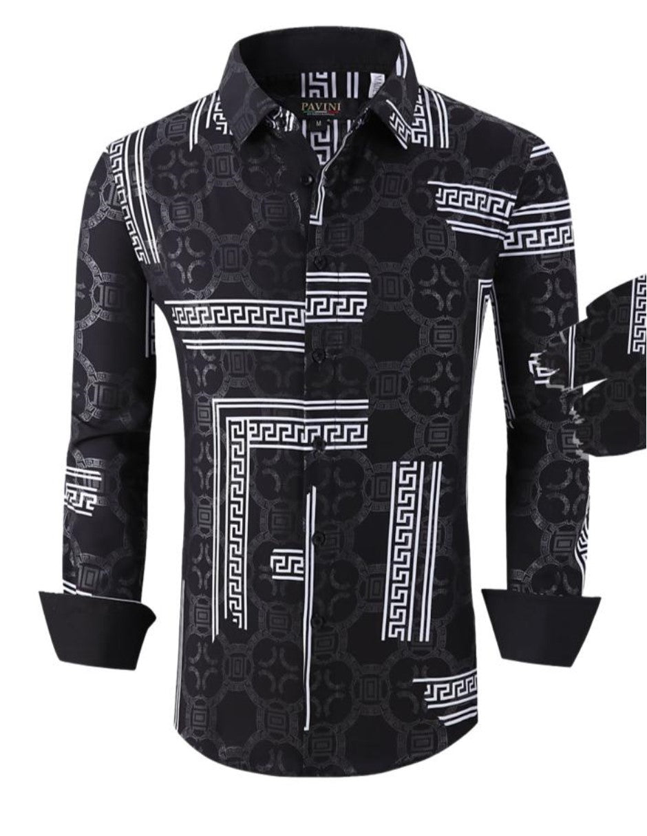 Camisa Para Hombre marca Pavini PVLS008-08 Negra