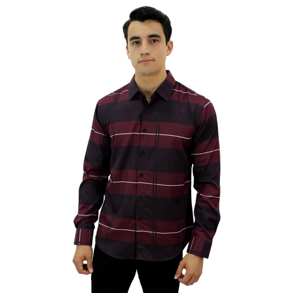 Camisa para Hombre Marca PAVINI PVLS-010-4 BURBUNDY