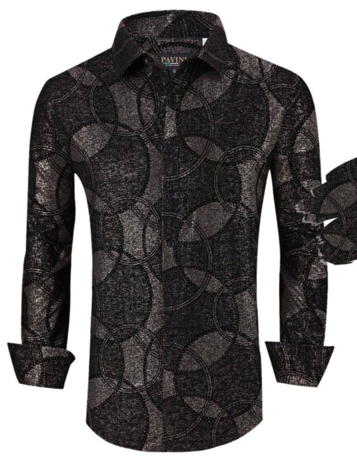 Camisa Para Hombre Marca Pavini PVLS011-11 Negra