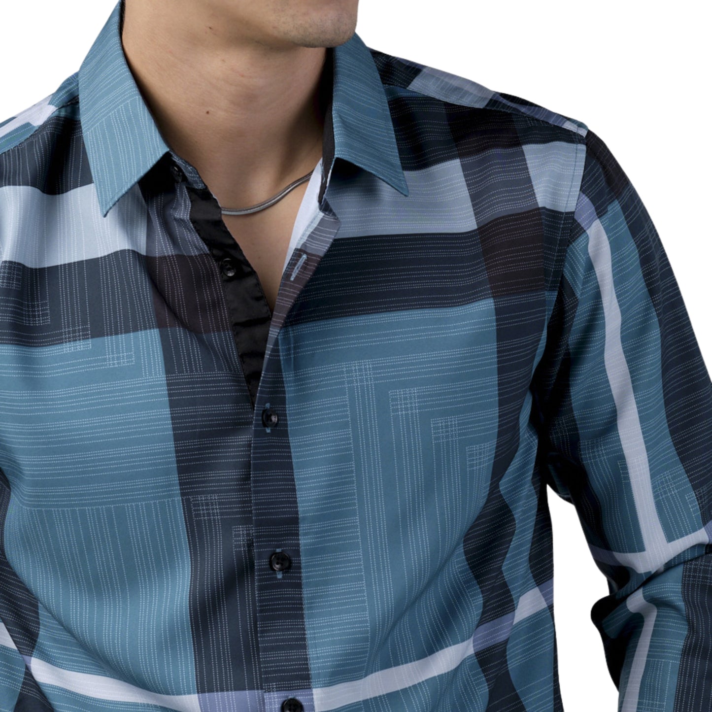 Camisa Para Hombre Marca Pavini PVLS104-01 Azul