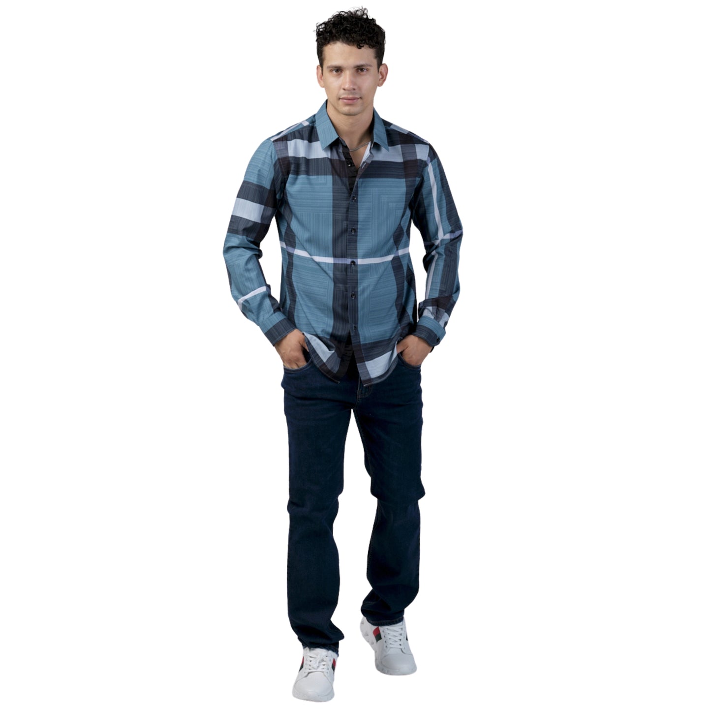 Camisa Para Hombre Marca Pavini PVLS104-01 Azul