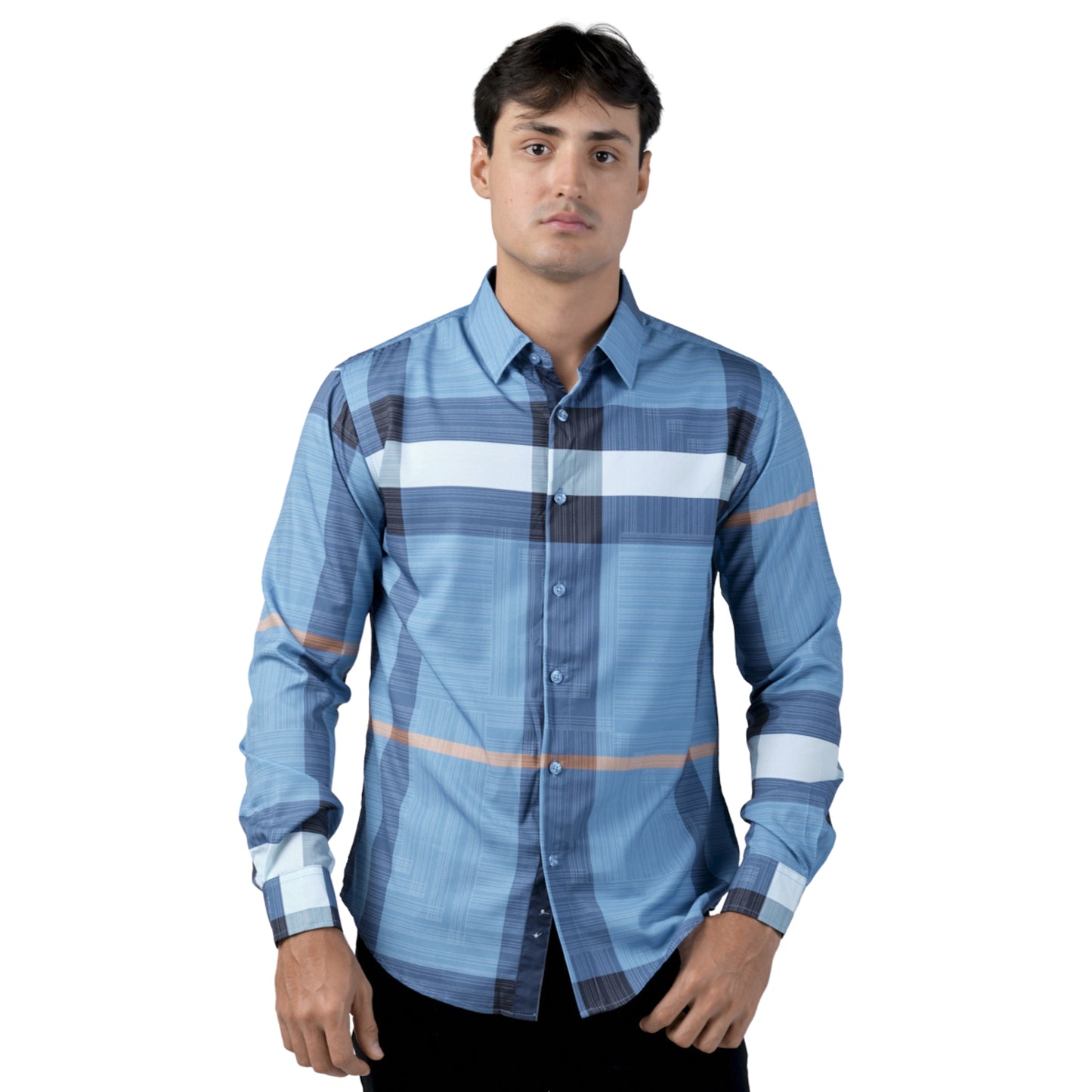 Camisa Para Hombre Marca Pavini PVLS104-02 azul cielo