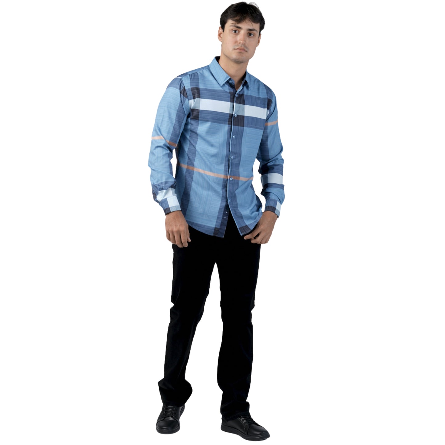 Camisa Para Hombre Marca Pavini PVLS104-02 azul cielo