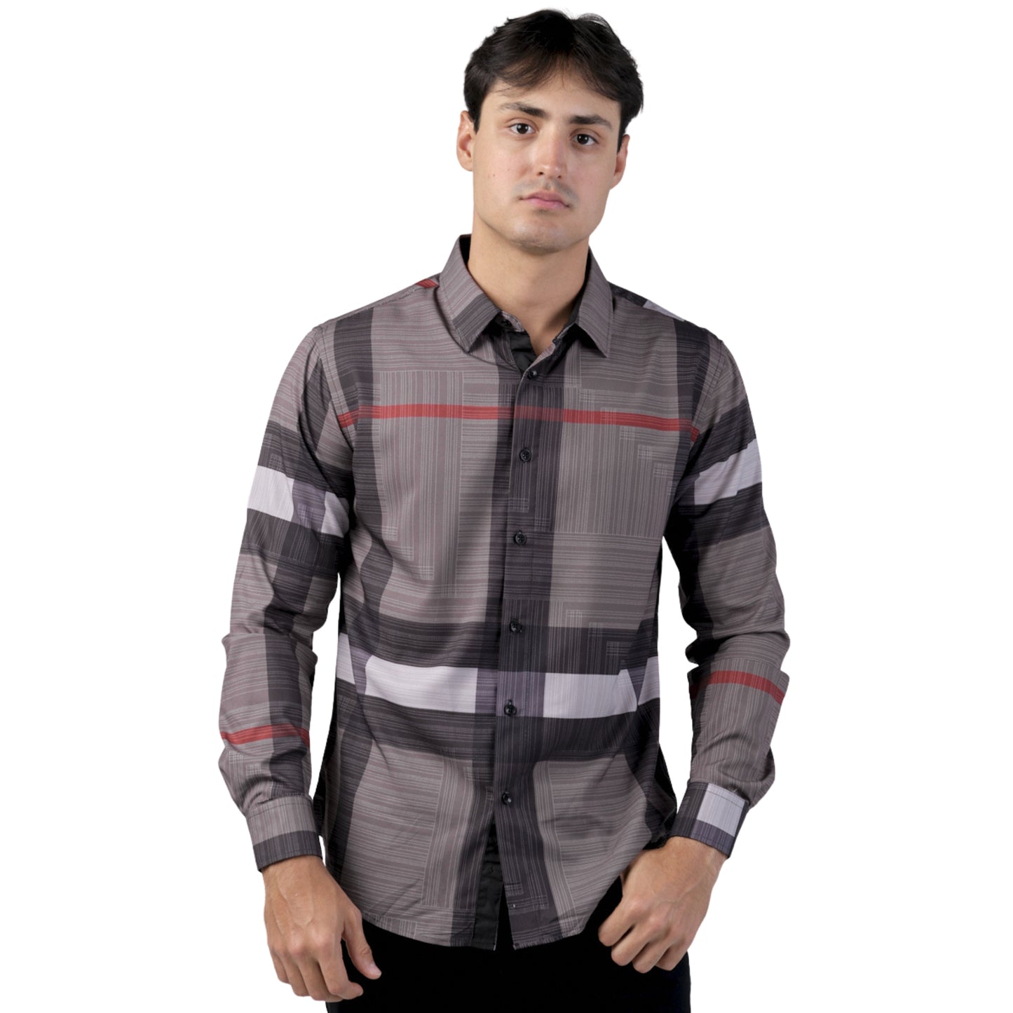 Camisa Para Hombre Marca Pavini PVLS104-03 gris