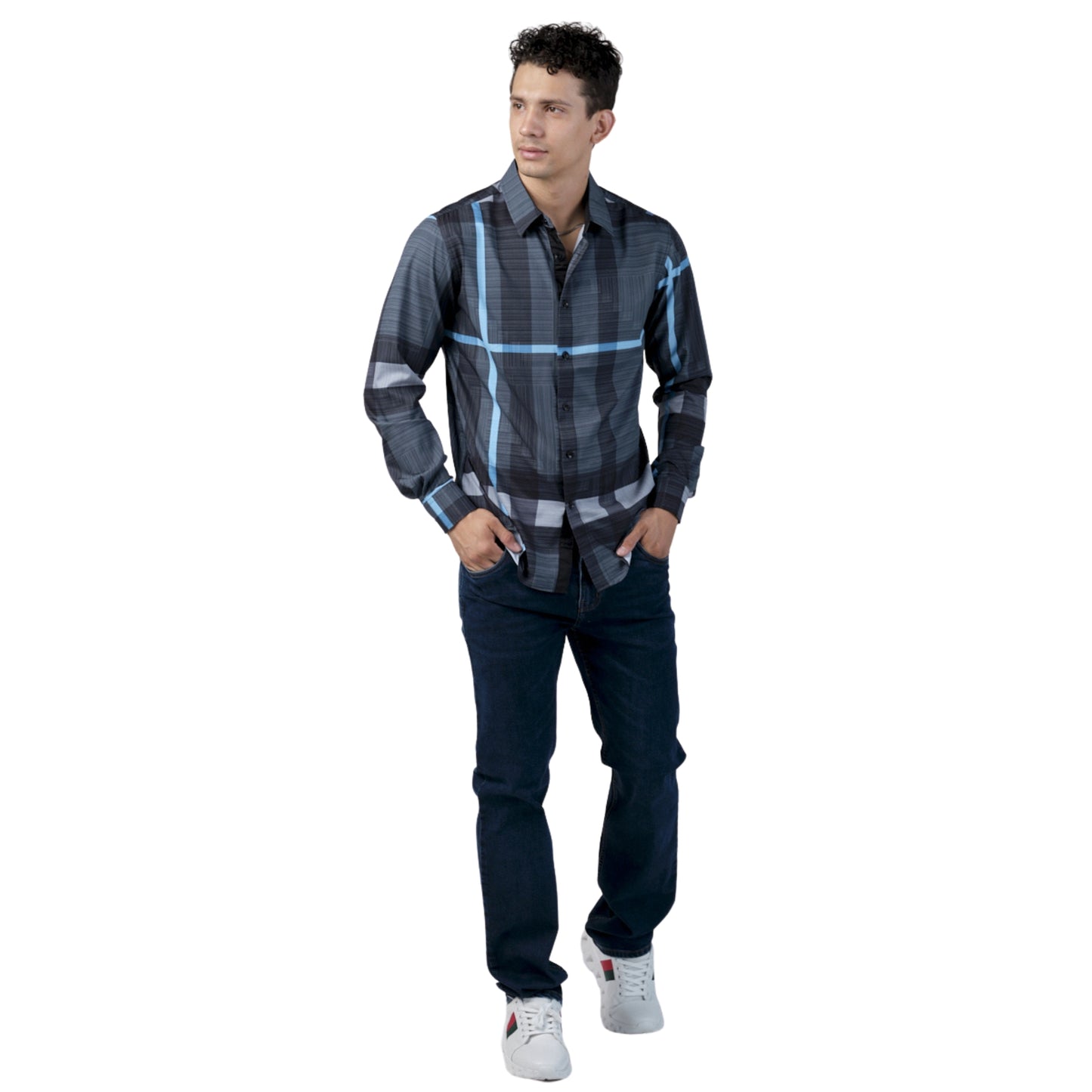 Camisa Para Hombre Marca Pavini PVLS104-04 azul marino