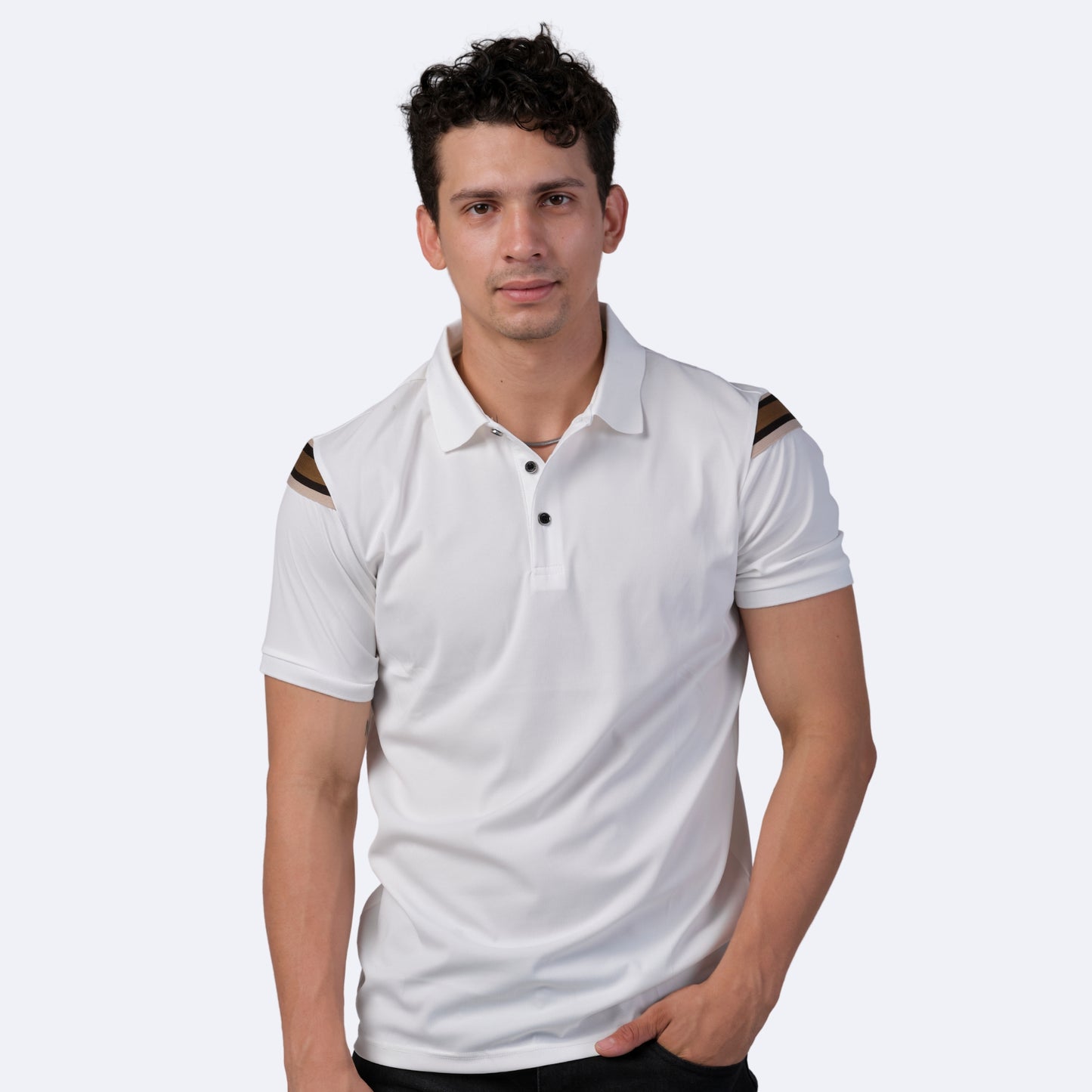 Playera Para Hombre Marca Huggo Valentino HV-67 White