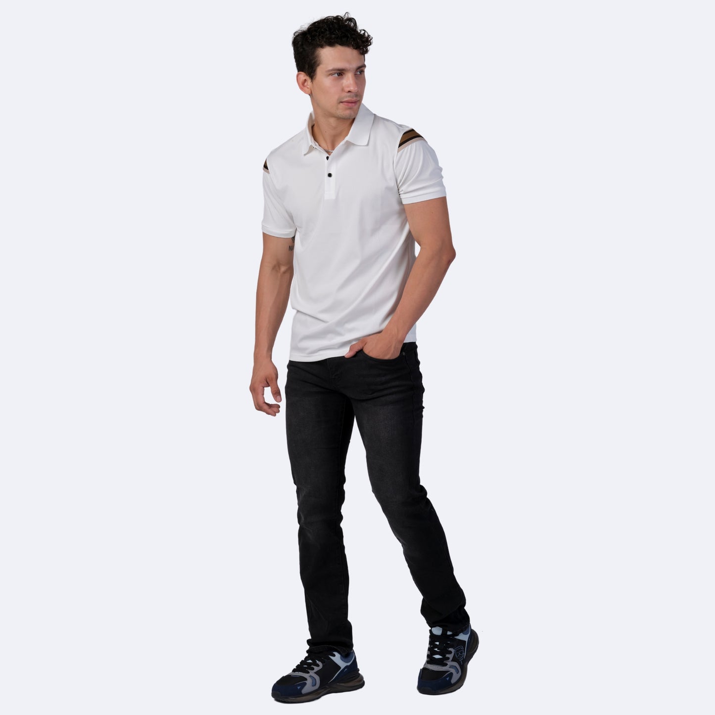 Playera Para Hombre Marca Huggo Valentino HV-67 White