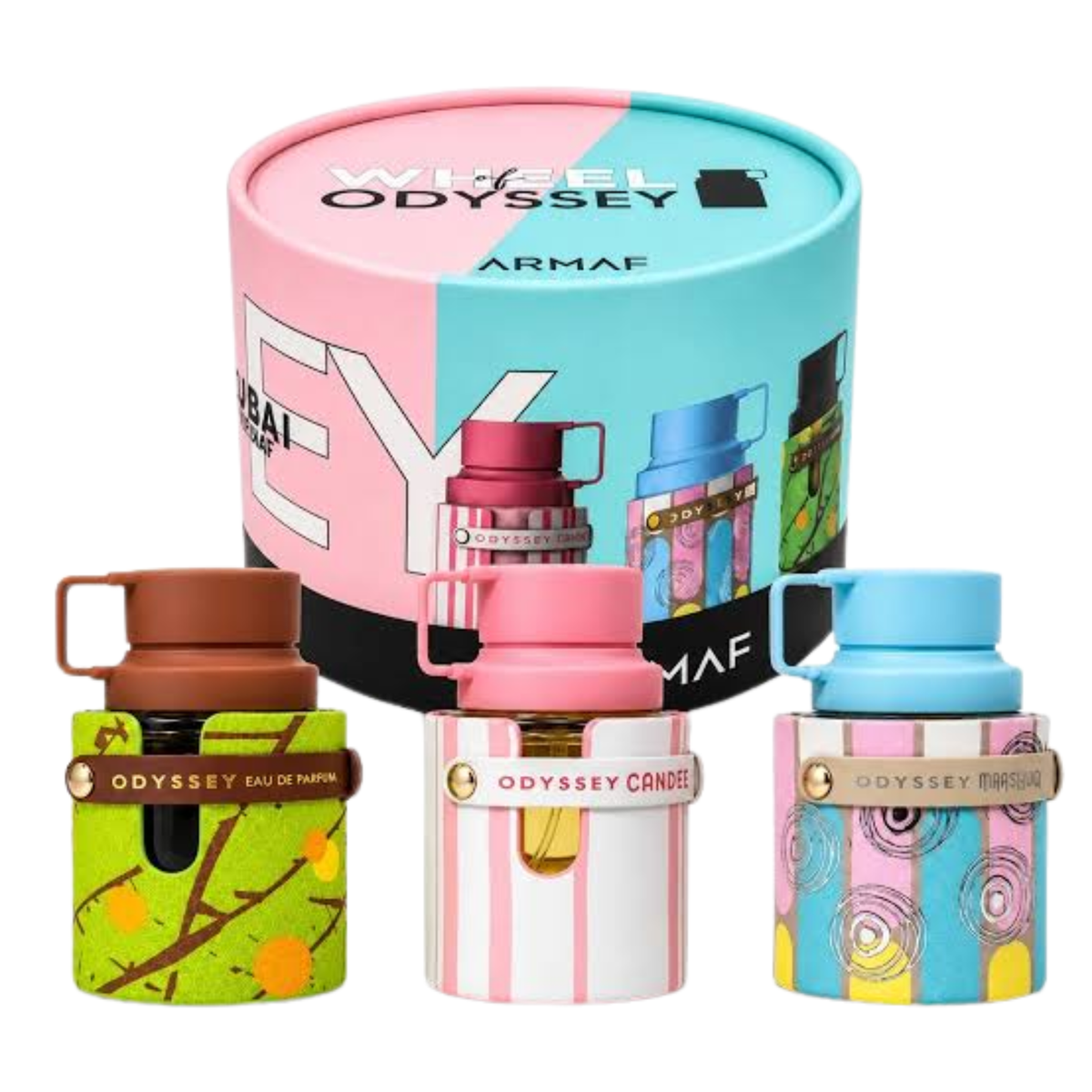 Set Wheel Of Odyssey Candee, Marshmallow y Dubai Chocolat de 3 Piezas