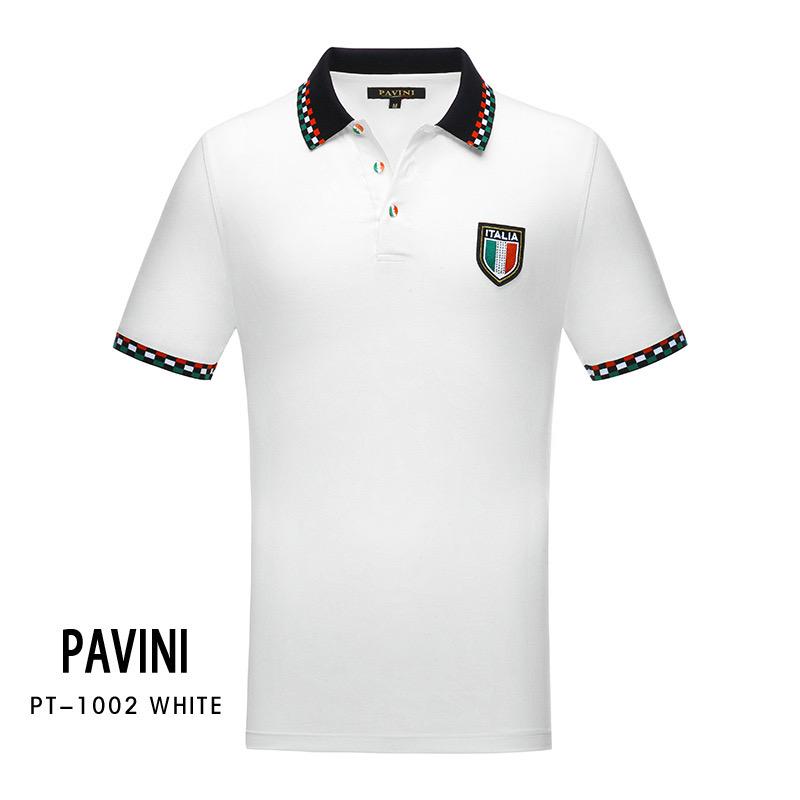 Playera Para Hombre Marca Pavini PT-1002 White