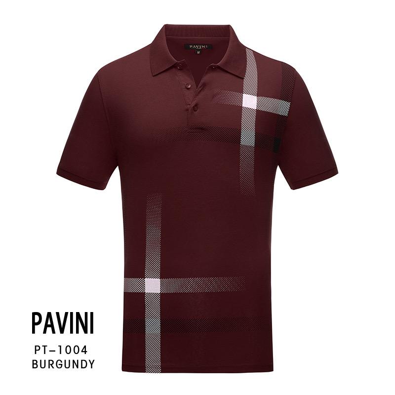 Playera Para Hombre Marca Pavini PT-1004 Burgundy