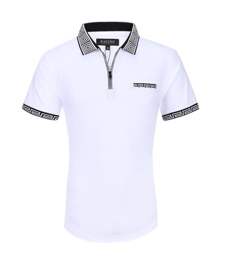 Playera Para Hombre Marca Pavini Pt-945 White