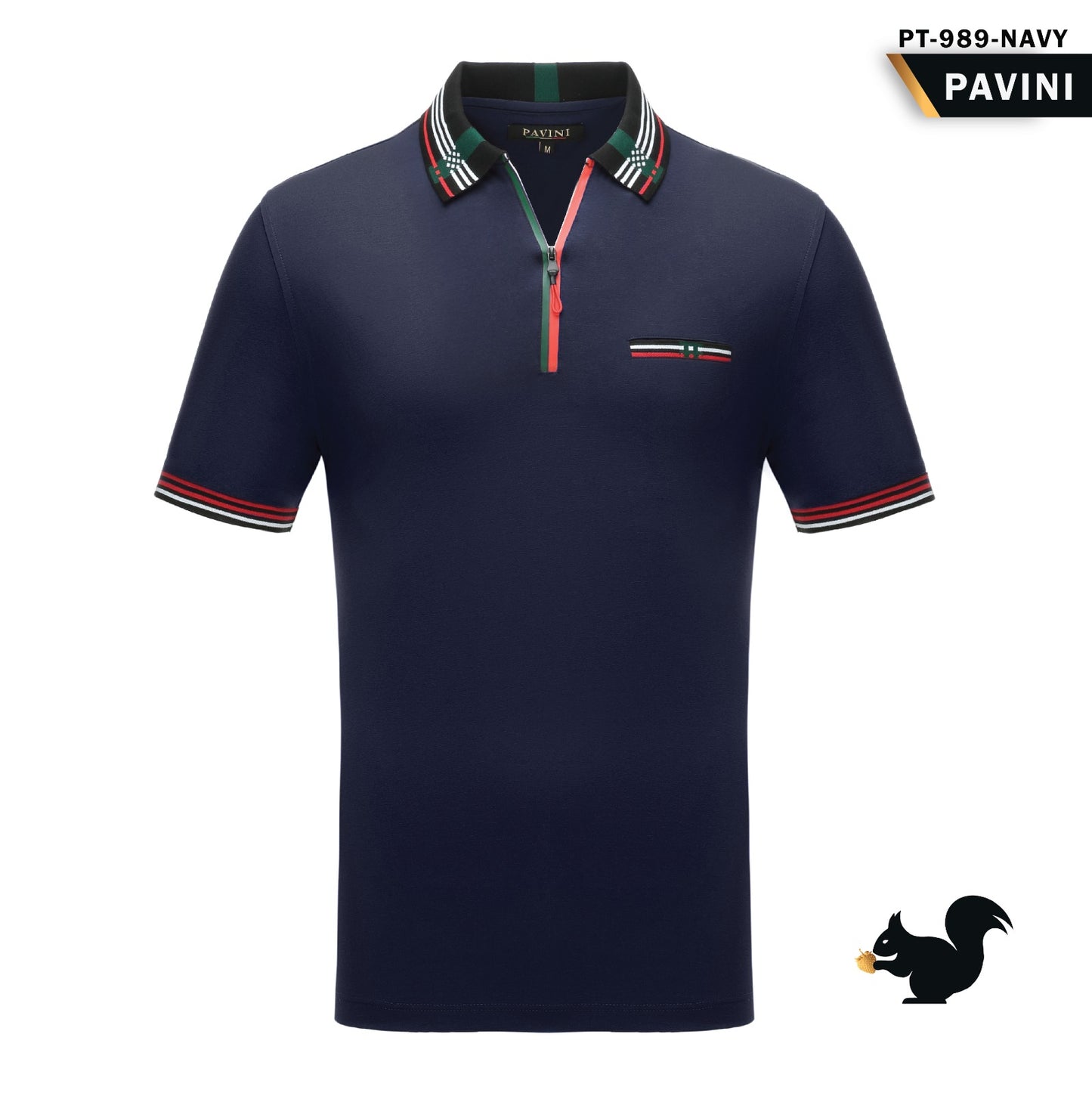 Playera Para Hombre Marca Pavini Pt-989 Navy