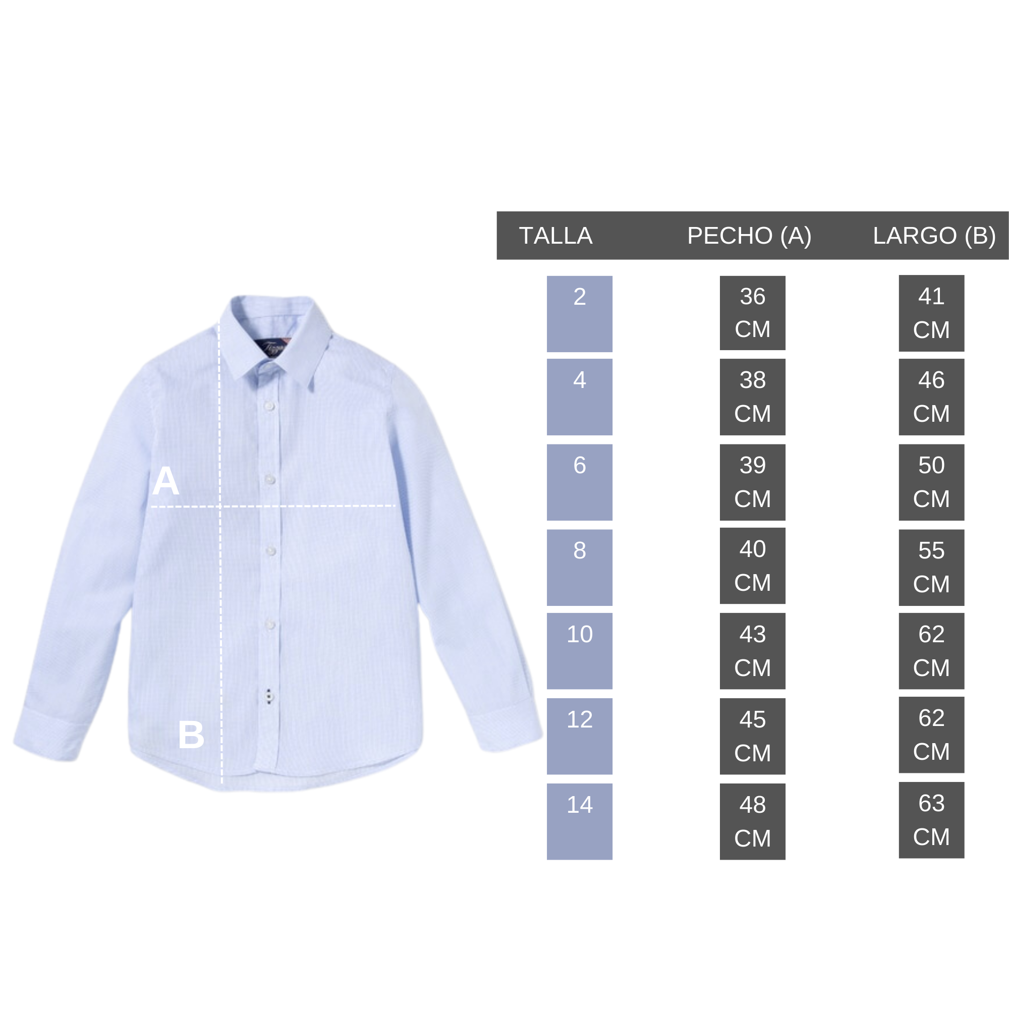 Camisa De Niño Manga Larga Marca Ravalli KSH-450-58 Niño