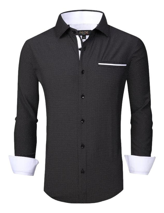 Camisa Para Hombre Marca Pavini  SH-055-05 BLACK