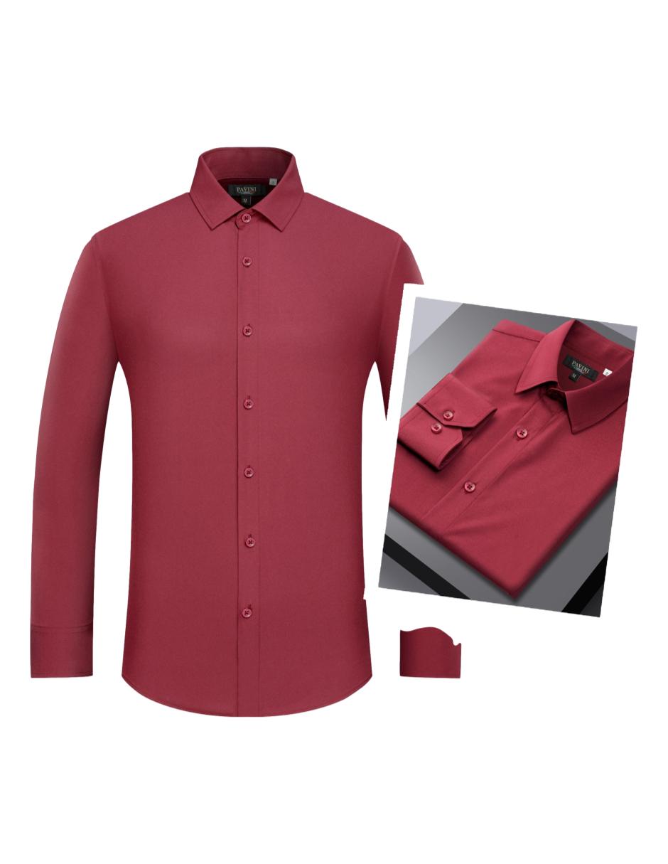 Camisa Para Hombre Marca Pavini SH-568-18 Wine