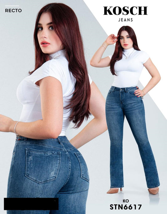 Pantalon Para Mujer Marca Kosch Mezclilla STN6617 Deslavado