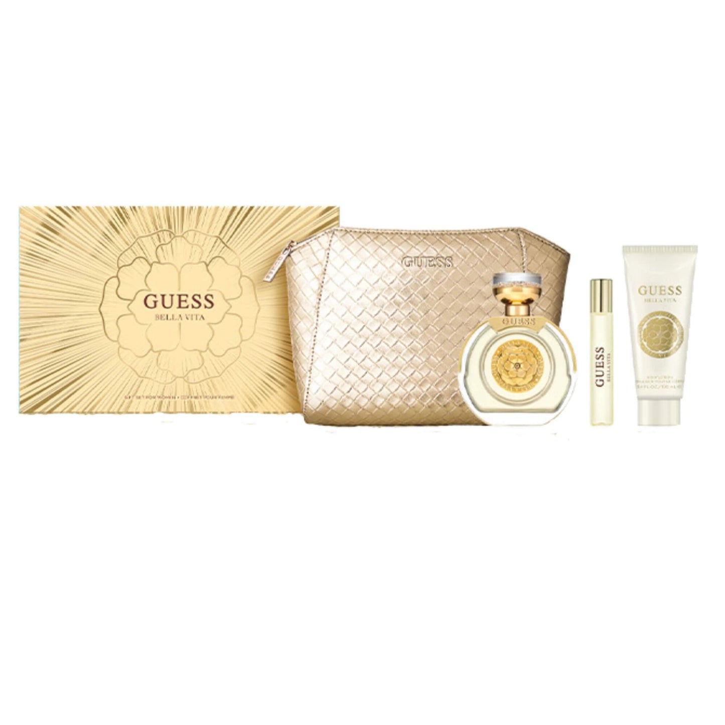 Set de Perfume GUESS BELLA VITA 100ml EDP 4 Pzas