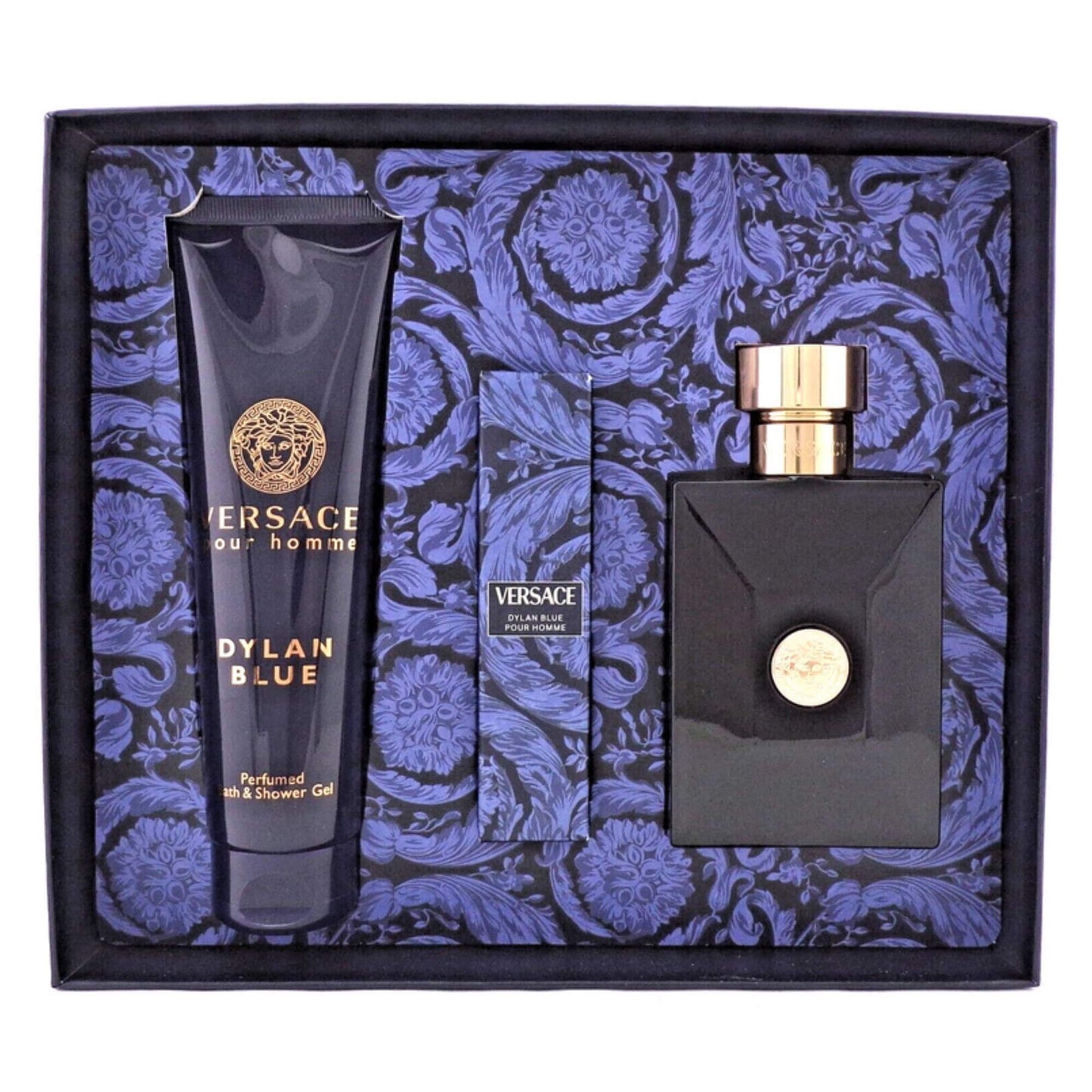 Set de Perfume Versace Dylan Blue pour Homme 100ml 3 pzas