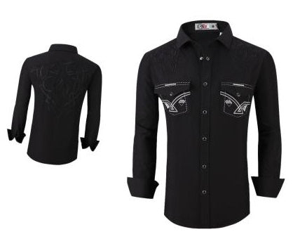 Camisa Para Hombre Vaquera Marca Cuaco WM022-019-01 Black