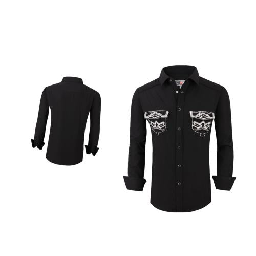 Camisa Para Hombre Vaquera Marca Cuaco WM022-021-01 Black