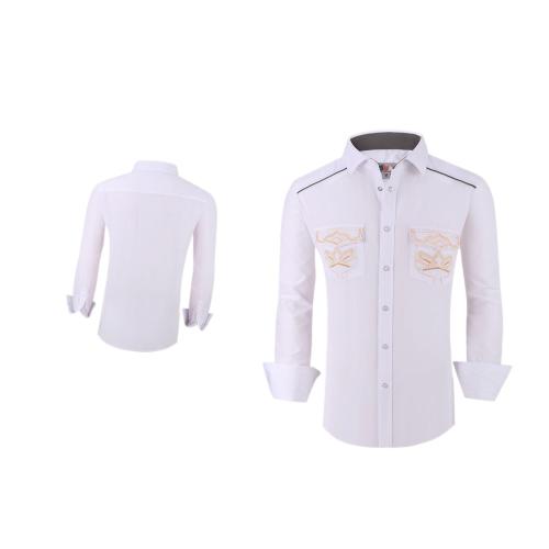 Camisa Para Hombre Vaquera Marca Cuaco WM022-021-02 White