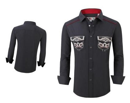 Camisa Para Hombre Vaquera Marca Cuaco WM022-021-04 Black