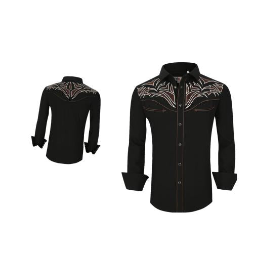 Camisa Para Hombre Vaquera Marca Cuaco WM022-022-01 Black