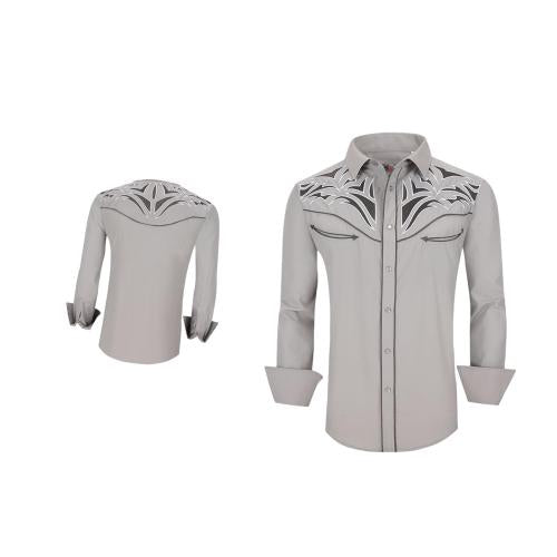 Camisa Para Hombre Vaquera Marca Cuaco WM022-022-03 Grey