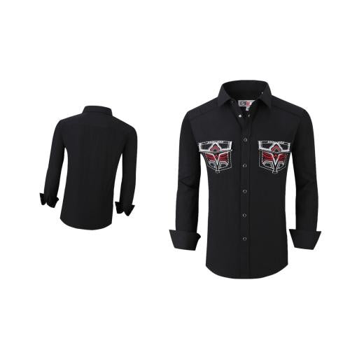 Camisa Para Hombre Vaquera Marca Cuaco WM022-023-01 Black