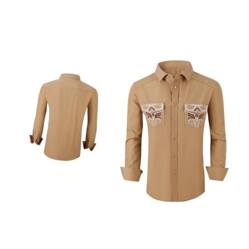 Camisa Para Hombre Vaquera Marca Cuaco WM022-023-02 Beige