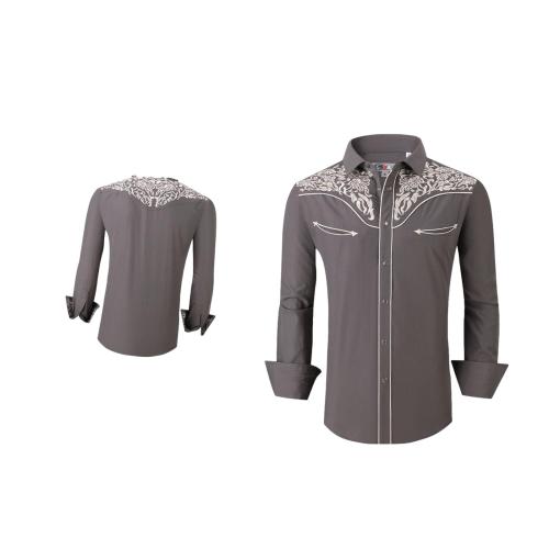 Camisa Para Hombre Vaquera Marca Cuaco WM022-024-05 Grey