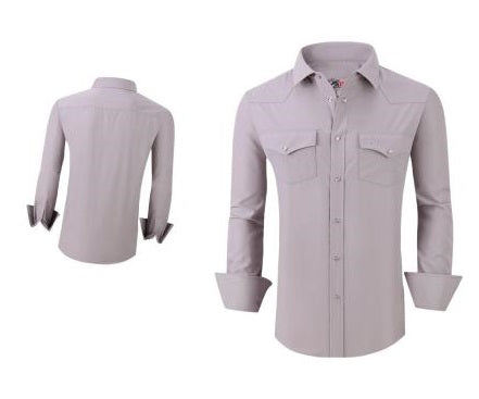 Camisa Para Hombre Vaquera Marca Cuaco WM022-025-05 Grey