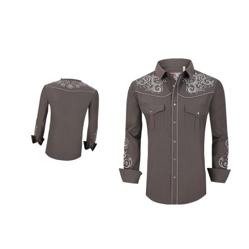 Camisa Para Hombre Vaquera Marca Cuaco WM022-026-06 Grey